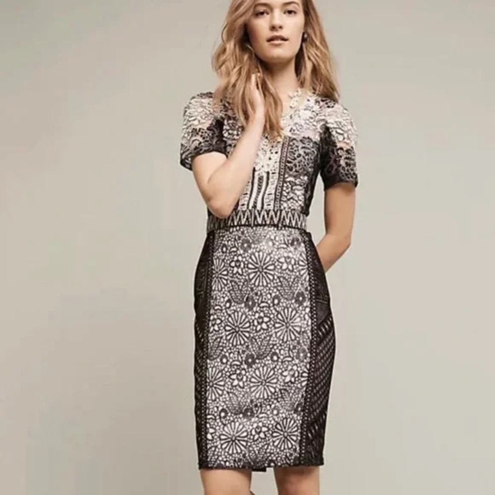Byron Lars Black and White Lace Dress